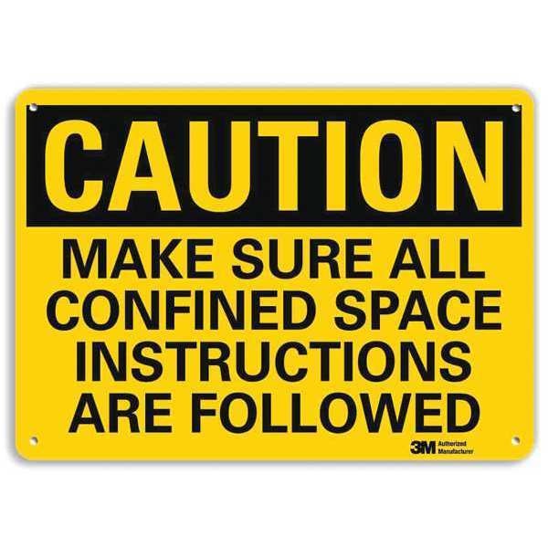 Safety Sign, Confined Space Instructions