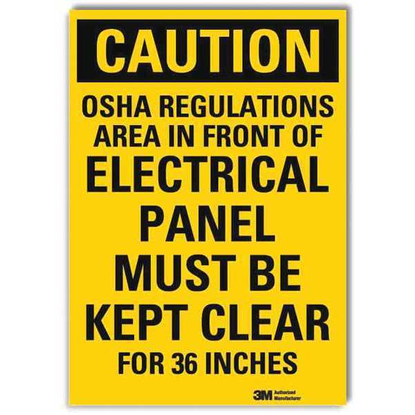 Safety Sign, Electrical Panel, Eng, 10 in H