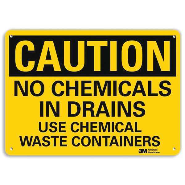 Caution Sign, 7 in H, 10 in W, Vertical Rectangle, English, U4-1540-RA_10X7