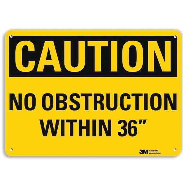 Safety Sign, No Obstruction, 7inH x 10inW