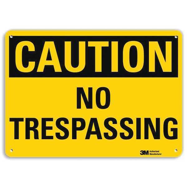 Safety Sign, No Trespassing, 7in.H