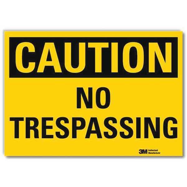 Safety Sign, No Trespassing, 7in.Hx10in.W