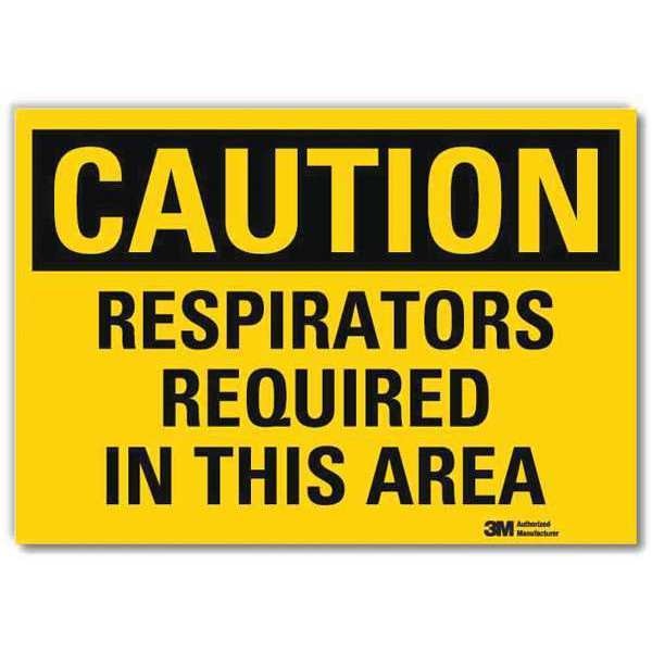 Safety Sign, Respirators Required, 14 in W