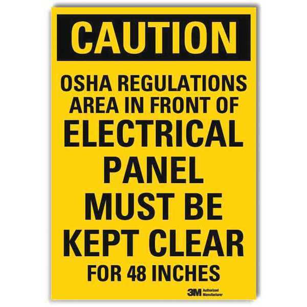 Safety Sign, OSHA Regulations, 5 in. W