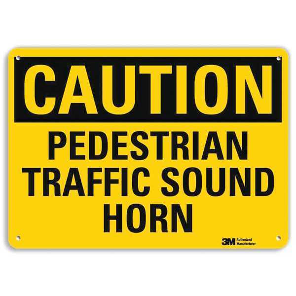 Safety Sign, 7 in H, 10 in W, Plastic, Vertical Rectangle, English, U4-1584-RA_10X7