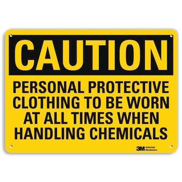 Safety Sign, Protective Clothing, 7 in. H