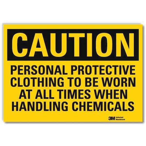 Safety Sign, Protective Clothing, 5 in. H