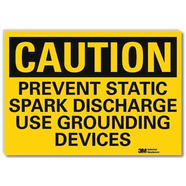 Safety Sign, Prevent Static Spark, 14 in W