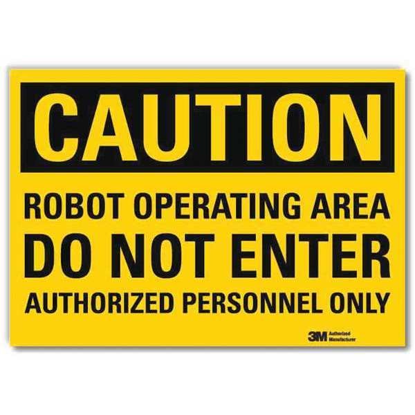 Safety Sign, Robot Operating Area, 10 in W