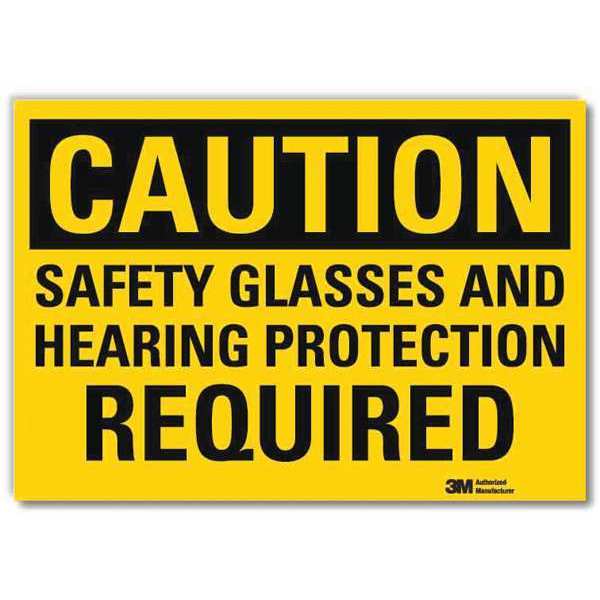 Safety Sign, Hearing Protection, 14 in. W