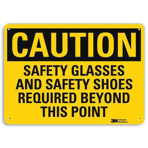 Safety Sign, Safety Shoes Required, 7 in H