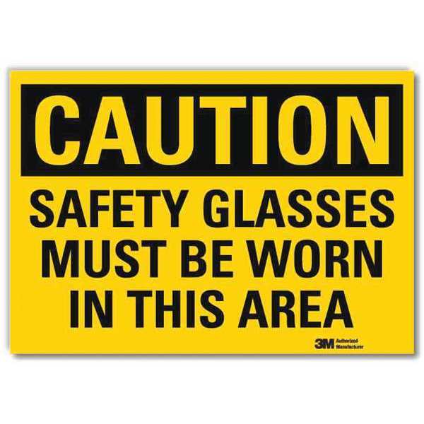 Safety Sign, Safety Glasses, English, 10inW