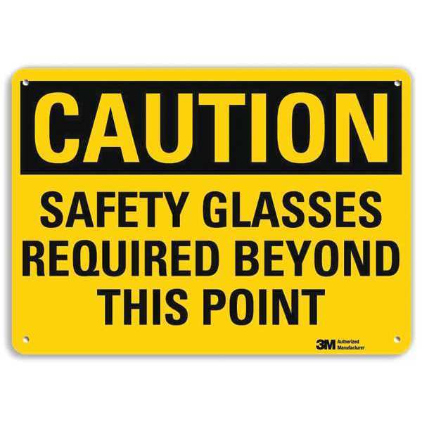 Safety Sign, Safety Glasses, Corner Holes