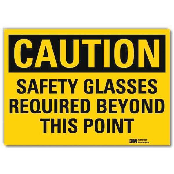 Safety Sign, Safety Glasses, 7inH x 10inW