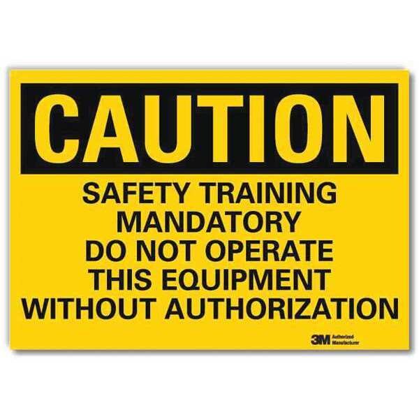 Safety Sign, Sfety Training, Caution, 14inW