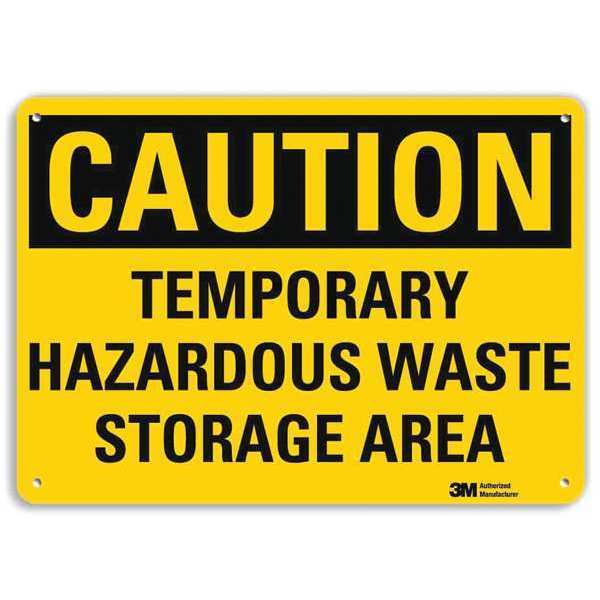 Caution Sign, 7 in H, 10 in W, Vertical Rectangle, English, U4-1696-RA_10X7