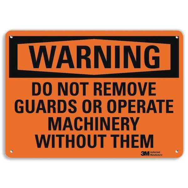 Warning Sign, 7 in Height, 10 in Width, Aluminum, Vertical Rectangle, English