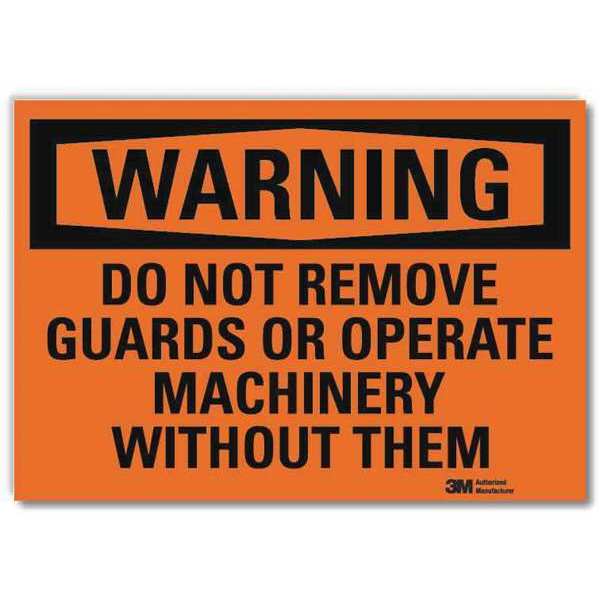 Warning Sign, 10 in Height, 14 in Width, Reflective Sheeting, Horizontal Rectangle, English