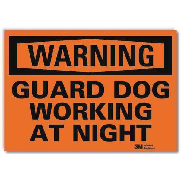 Security Sign, Guard Dogworking, 14 in. W