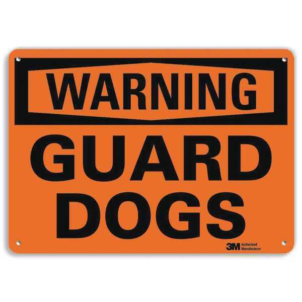 Security Sign, Guard Dogs, 7in H x 10in W