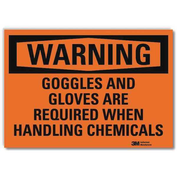 Warning Sign, Goggles Are Required, 10in W