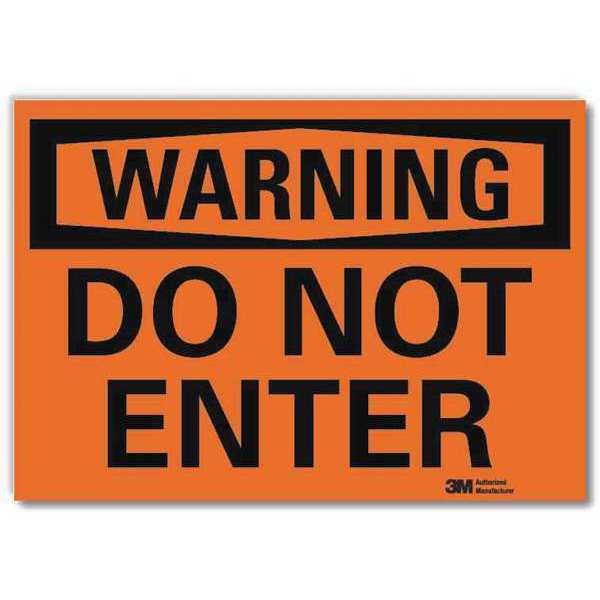 Admittance Sign, Black/Orange, 10 in. L