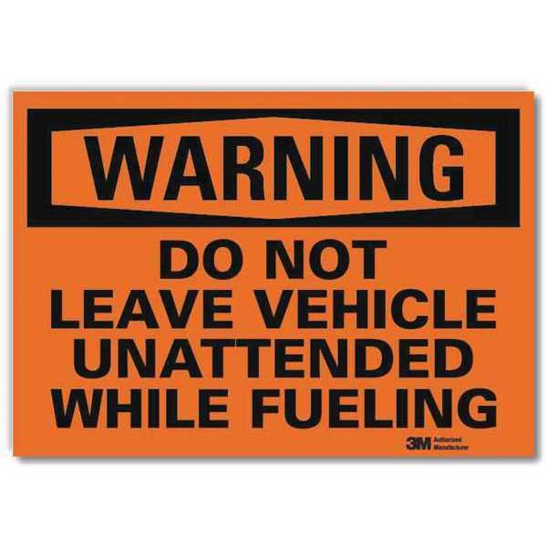Warning Sign, Unattended Vehicle, 14 in. W
