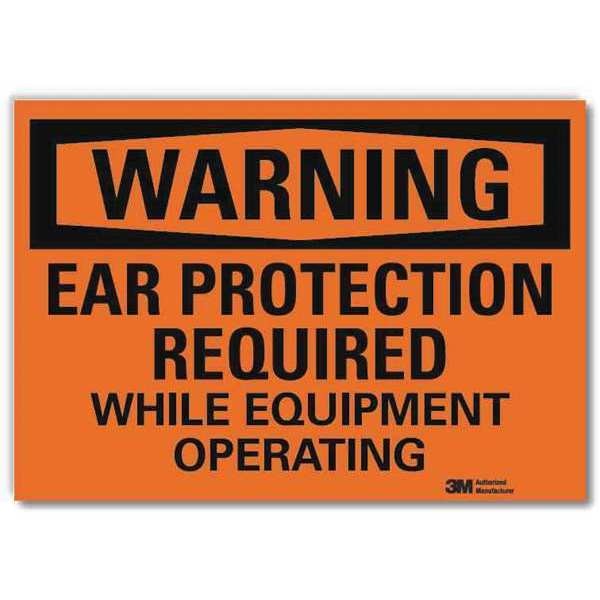 Warning Sign, Black/Orange, Surface, 5 in H