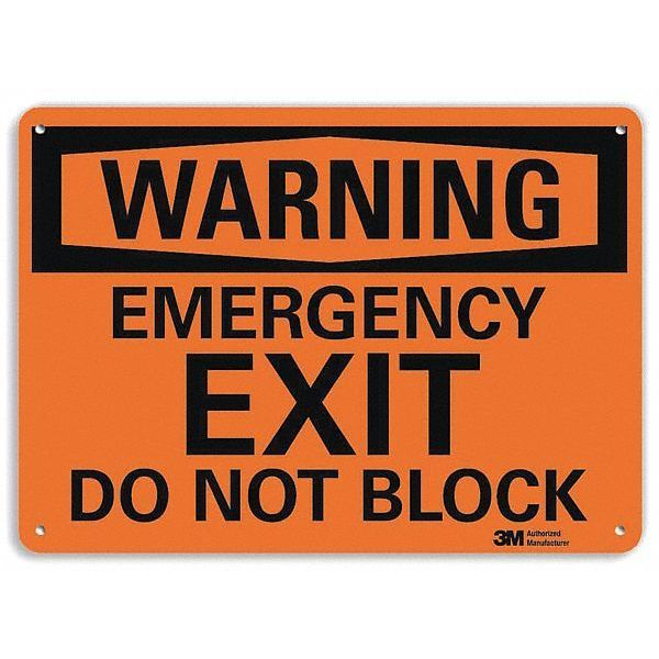 Warning Sign, 7 in x 10 in, Aluminum