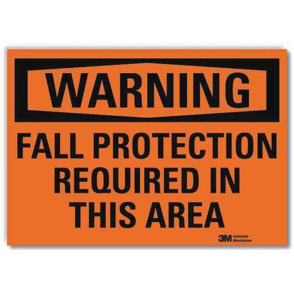 Warning Sign, Fall Protection, 5 in. H