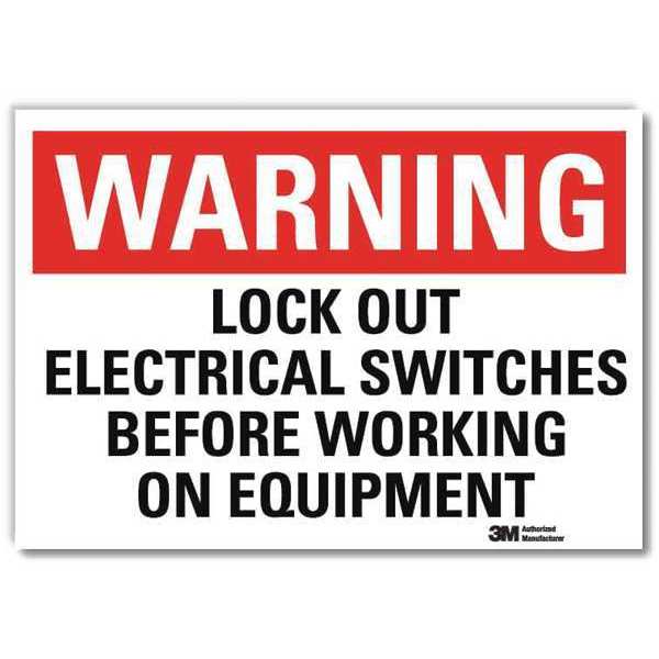 Warning Sign, Red/White, Surface, 14 in. W