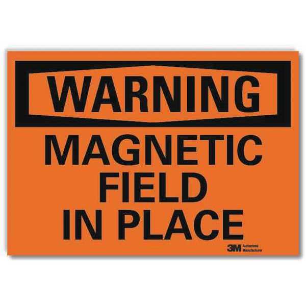 Warning Sign, 5 in Height, 7 in Width, Reflective Sheeting, Horizontal Rectangle, English