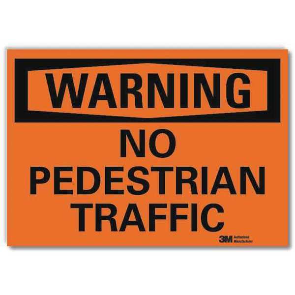 Reflective Pedestrian Traffic Label, 7 in H, 10 in W, Aluminum, Vertical Rectangle, U6-1170-RD_10X7