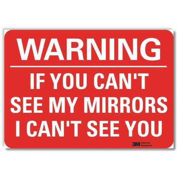 Warning Sign, 7 in Height, 10 in Width, Reflective Sheeting, Vertical Rectangle, English