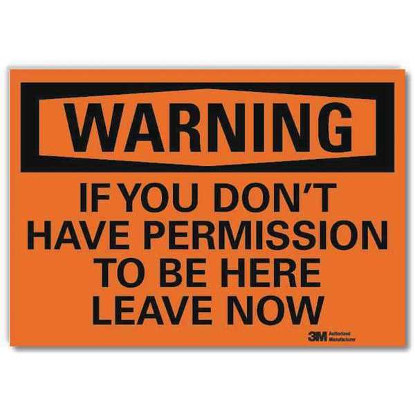 Admittance Sign, Black/Orange, 14 in. W