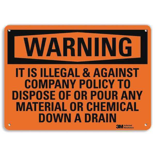 Warning Sign, Chmicals or Hazardous, 7in H, U6-1131-RA_10X7