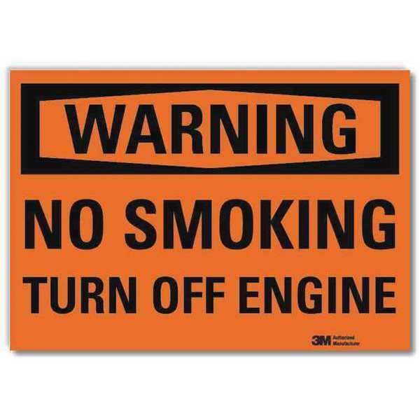 Reflective  No smoking Label, 5 in Height, 7 in Width, Aluminum, Horizontal Rectangle, English