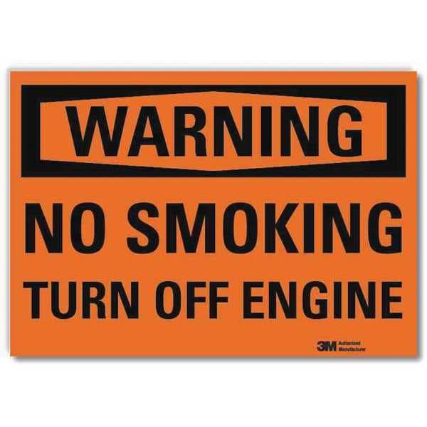 Reflective  No smoking Label, 7 in Height, 10 in Width, Aluminum, Vertical Rectangle, English