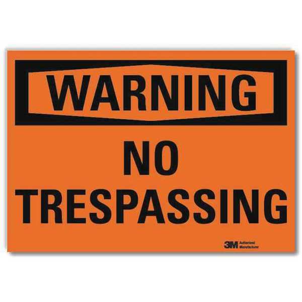 Admittance Sign, No Trespassing, 10 in. W