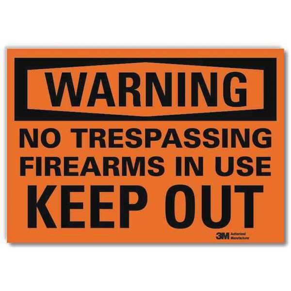 Admittance Sign, Firearms In Use, 14 in. W