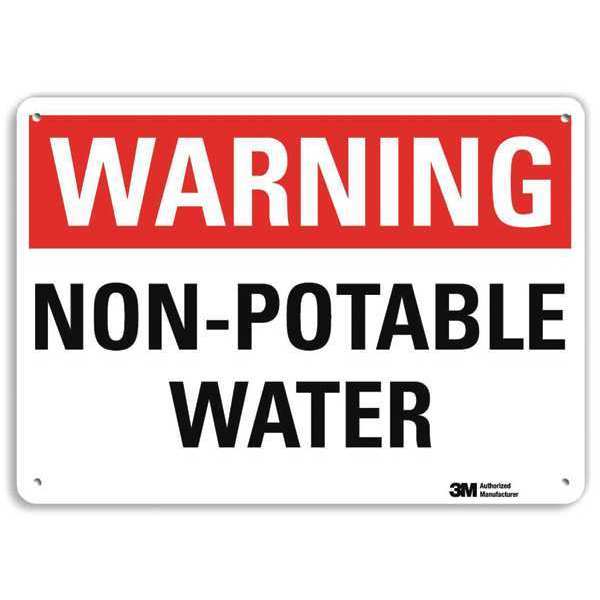 Warning Sign, Non Potable Water, 7 in. H, U6-1182-RA_10X7