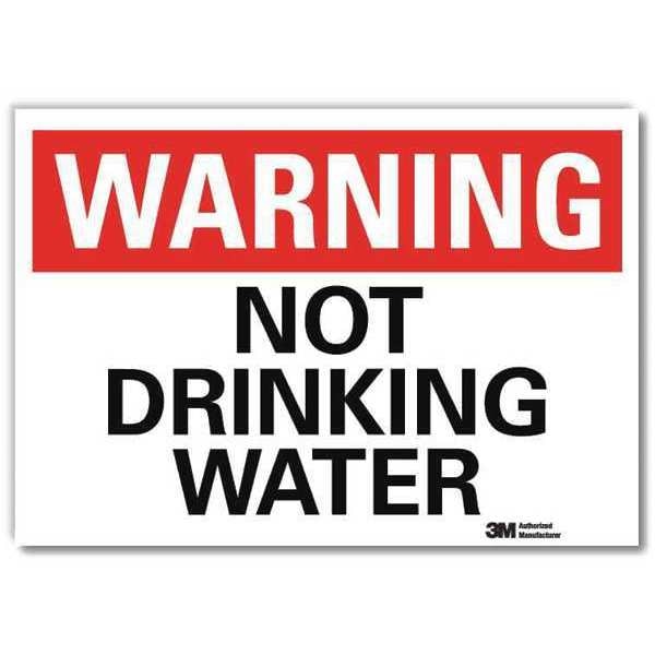 Warning Sign, Not Drinking Water, 14 in. W, U6-1187-RD_14X10