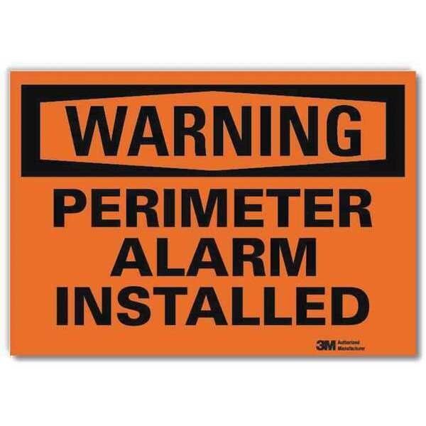 Security Sign, Perimeter Alarm, 10 in. W