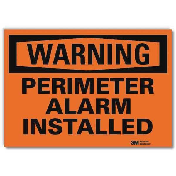 Security Sign, Perimeter Alarm, 5 in. H