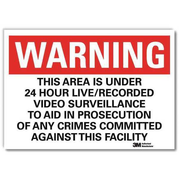 Security Sign, Black/White, 5in H x 7in W