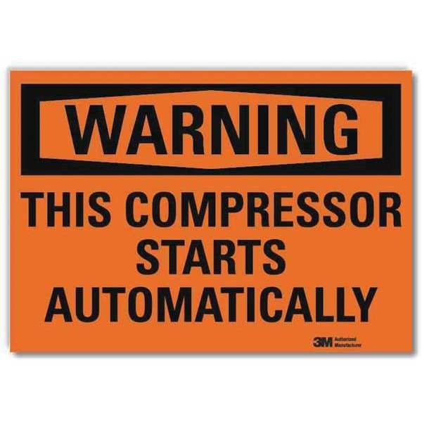 Warning Sign, 5 in Height, 7 in Width, Reflective Sheeting, Horizontal Rectangle, English
