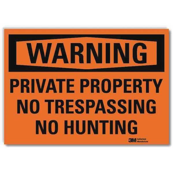 Admittance Sign, No Hunting, 10 in. W, Text