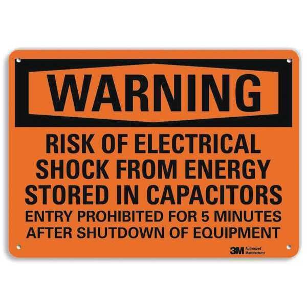 Warning Sign, Electrical Shock Risk, 7in H, U6-1217-RA_10X7
