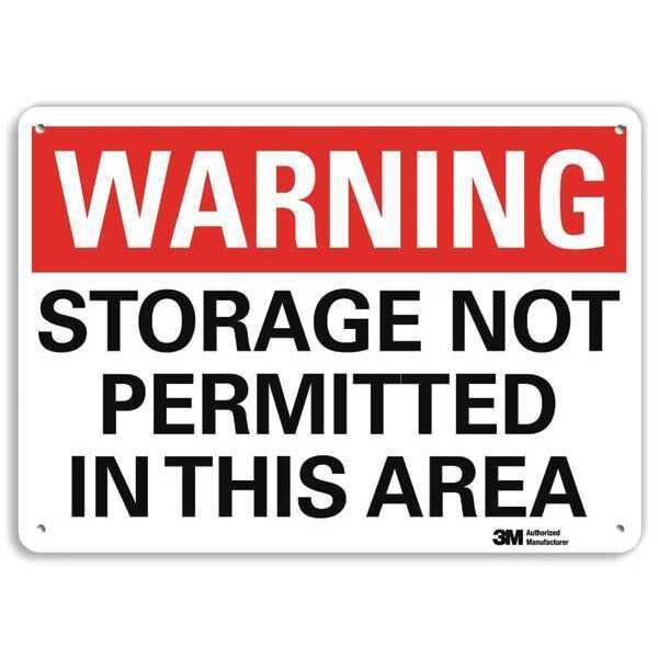 Warning Sign, Storage Not Permitted, 7in H