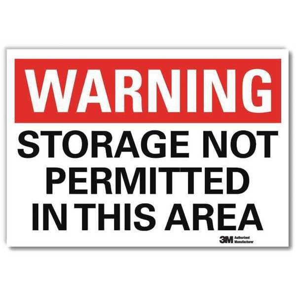 Warning Sign, Storage Not Permitted, 10inW